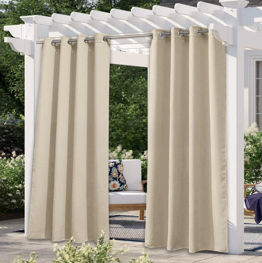 HKM-159891 Outdoor Solid Color Waterproof UV Protection Black Silk Shading Curtain - Modern Style, Multiple Sizes