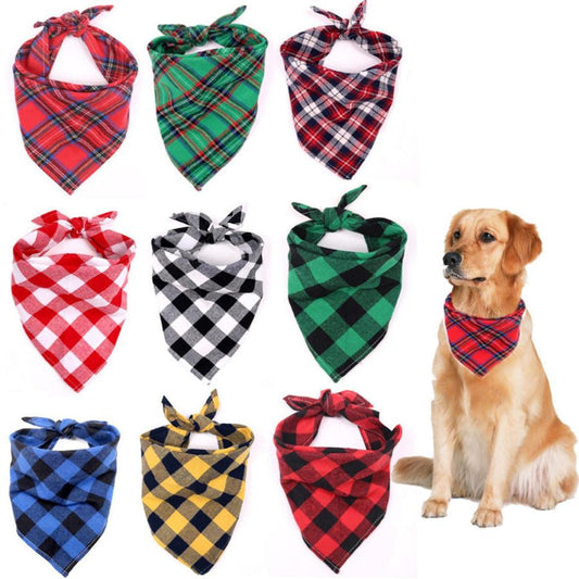 HKM-160083 Large Cotton Triangle Towel for Dogs - Assorted Patterns and Sizes