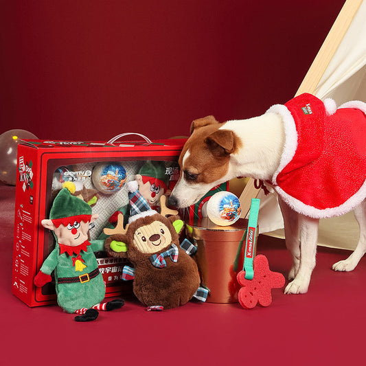 HKM-1648829 Teething Plush Bite-Resistant Toys for Dogs and Cats - Gift Box Set