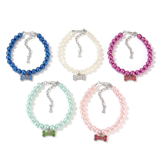 HKM-165779 Cat Necklace Ornament in Multiple Colors - Green, Blue, Purple, White, Pink, Made of Durable Plastic
