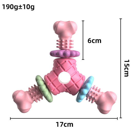 HKM-1661501 Durable TPR Triangle Dog Toy for Biting and Grinding - Multiple Colors Available