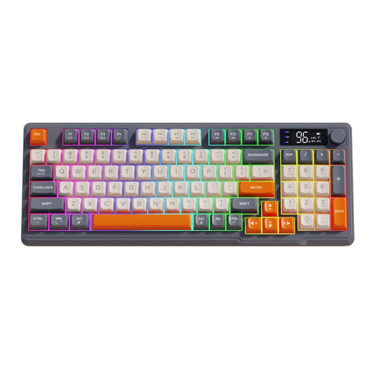 HKM-166355 Wireless 100-Key Mechanical Feel Keypad with Battery Level Display and Type-C Rechargeable 2000mAh, BT-Compatible
