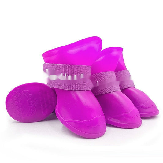 HKM-1673021 Creative Anti-Slip Waterproof Pet Rain Shoes - Soft Sole, Warm & Durable in Various Colors and Sizes