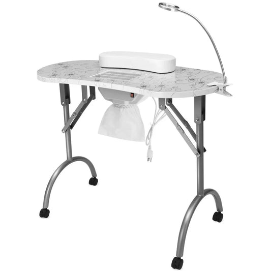 HKM-167955 Portable Folding Manicure Table with Integrated Dust Collector for Nail Salons