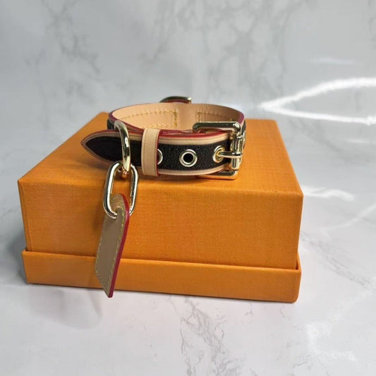HKM-1716669 Japanese and Korean-Style Leather Pet Collar in Various Sizes