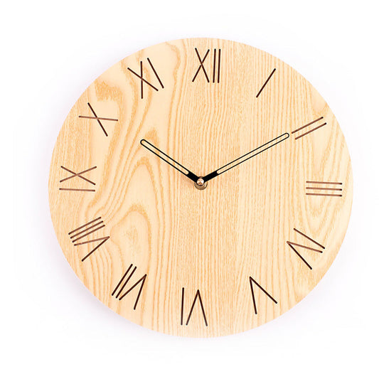 HKM-171731 Stylish Round Wall Clock - Quiet Sweep Movement for Creative Living Rooms and Bedrooms