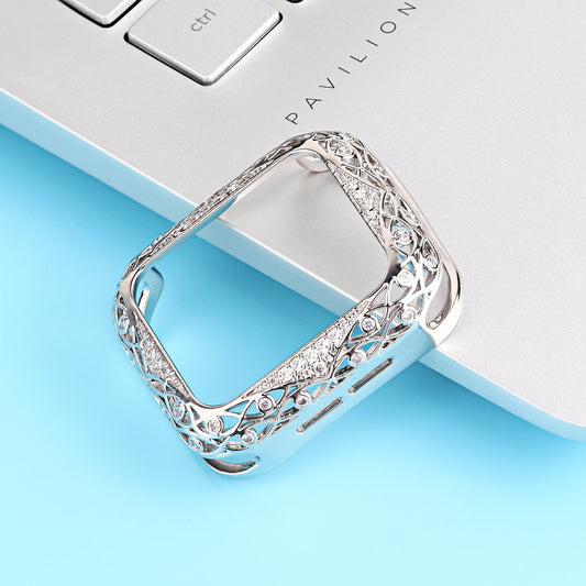 HKM-172883 Diamond-Studded Retro Hollow Metal Shell for Apple Watch 5 – Compatible with 38/40MM and 42/44MM Sizes