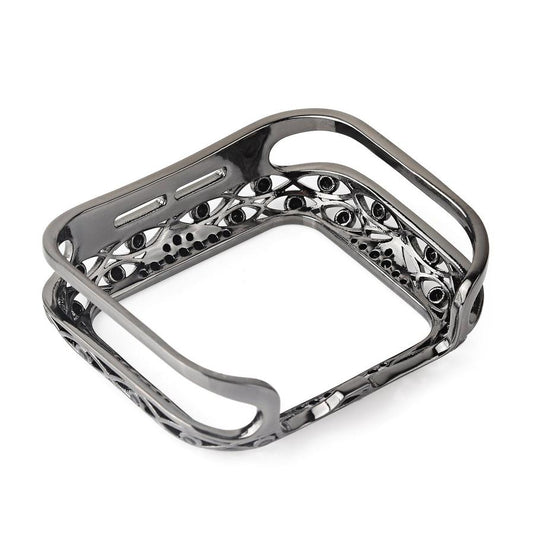HKM-172883 Diamond-Studded Retro Hollow Metal Shell for Apple Watch 5 – Compatible with 38/40MM and 42/44MM Sizes