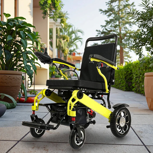 HKM-174867 Electric Wheelchair Accessory, Aluminum Alloy Walking Assist Device, Yellow, 2 Pieces, 6 km/h, Max Load 120 kg, CE Certified