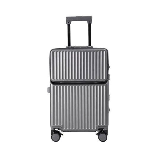 HKM-176531 Compact 20-Inch Modern Carry-On Suitcase with Cup Holder and Lightweight PC & ABS Design