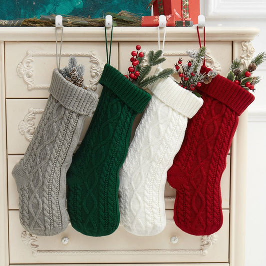 HKM-178579 Knitted Christmas Decorations Wool Socks Gift Bag - Multiple Colors Available in 100% Acrylic Fiber