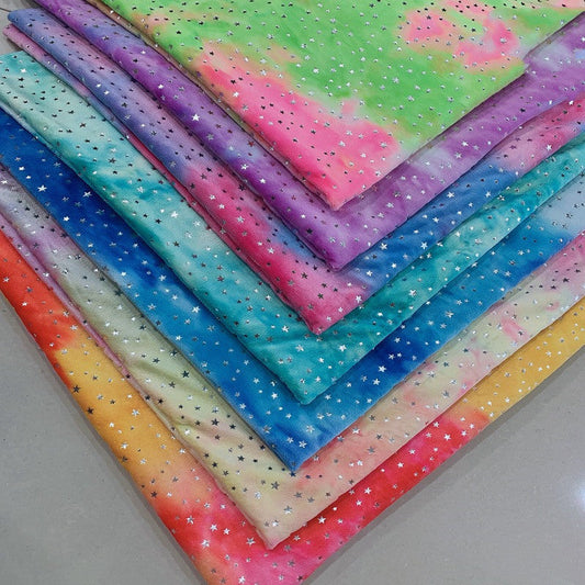 HKM-178771 Soft Crystal Plush Fabric with Star and Moon Design for Luggage and Pillows