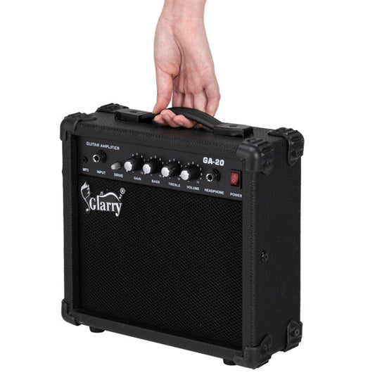 HKM-179155 20W Portable Electric Guitar Amplifier with VOLUME, TREBLE, BASS, and MIDDLE Controls for Easy Sound Adjustment
