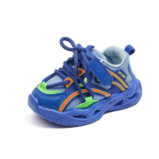HKM-181139 Spring and Autumn Girls Comfortable Luminous Sports Shoes Boys Fashion Casual Soft Soled LED Sports Shoes
