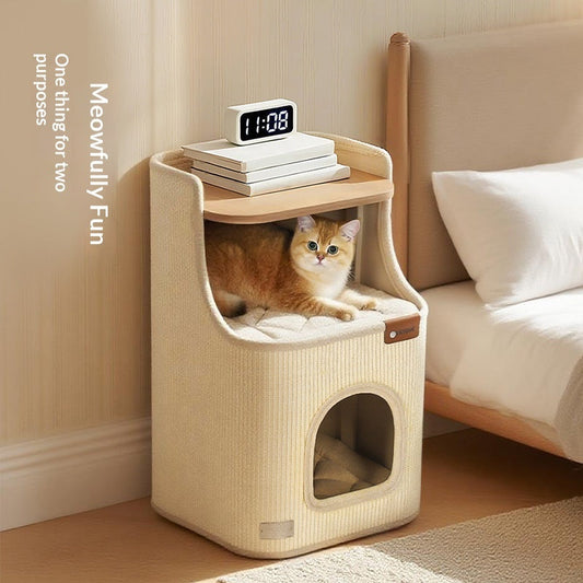 HKM-1830461 Sisal Cat Sleeping Barrel in Roman Holiday Color - Minimalist Square Design