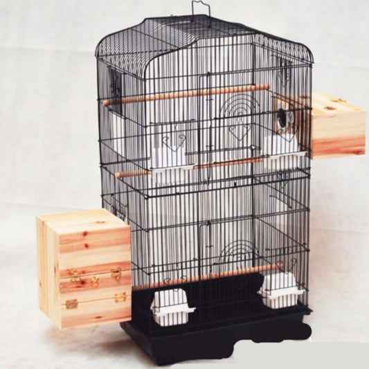 HKM-184147 Portable Wire Bird Cage for Small and Medium Parrots with Accessories, Removable Bottom Mesh for Easy Cleaning
