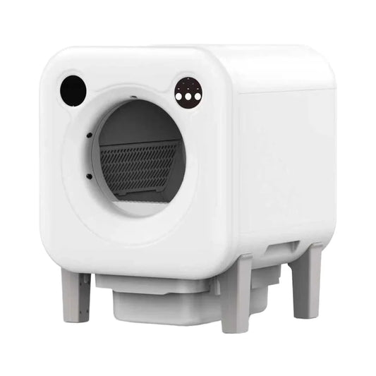HKM-186643 Automatic Cat Litter Box with Large 10kg Capacity and Easy Clean Design, Durable Plastic Construction