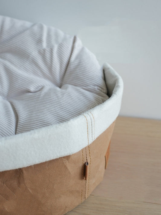 HKM-1875005 Washable Kraft Paper Round Pet Nest with Adjustable Height 40cm Diameter, Suitable for Large Pets