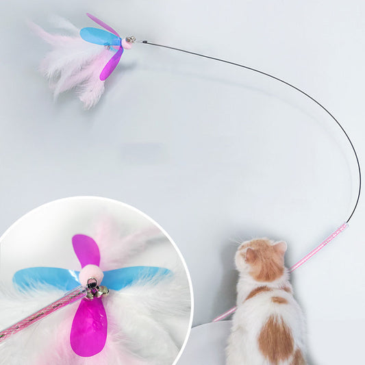 HKM-188115 Fairy Feather Retractable Large Fluffy Feather Funny Cat Toy