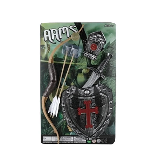 HKM-188307 Knight Sword and Shield Play Set for Kids - Bow and Arrow Toy for Imaginative Play