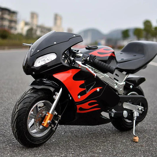 HKM-190227 50cc 2-Stroke Gas Cross Motorcycle with Disc Brakes and Chain Drive, Max Speed 30KM/H