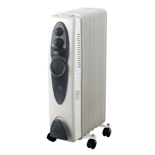 HKM-190419 Portable Electric Oil Filled Radiator Heater with Adjustable Thermostat and Remote Control, 2900W, 7-15 Fins