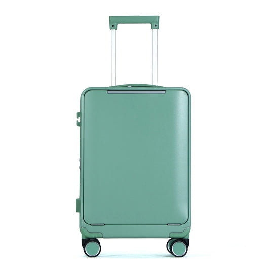 HKM-191187 Custom 4-Wheel Hard Shell Trolley Luggage with Aluminium Frame and Front Opening