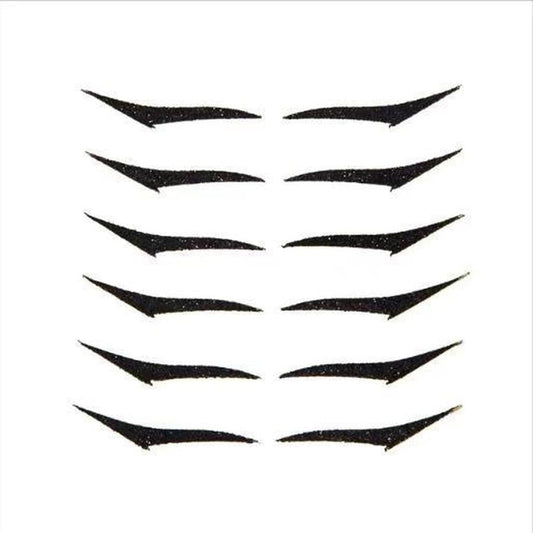 HKM-195475 Reusable Eyeliner Stickers for Effortless Big Eye Makeup - 6 Pairs, 12 Total Stickers in OPP Bag