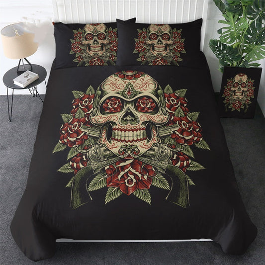 HKM-196243 European and American Skeleton Duvet Cover Set for Spring and Summer - Various Sizes Available