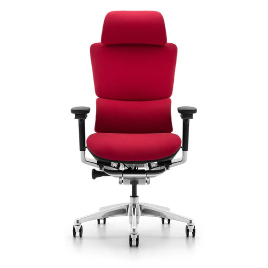 HKM-196499 High Back Fabric Mesh Swivel Lift Office Chair in Korean Red for Executive and Meeting Rooms