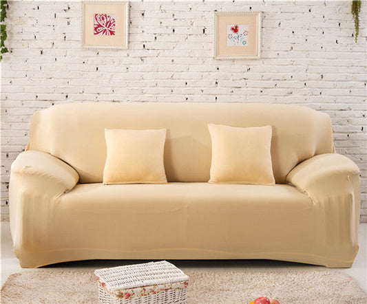 HKM-196627 Stretch Sofa Cover for Sectional Sofas, Modern Plain Design, Multiple Sizes Available with Pillowcases