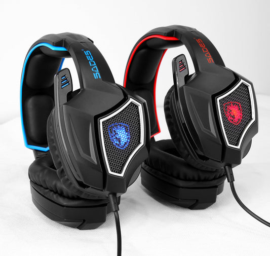 HKM-196755 7.1 Virtual Surround Sound Gaming Headset with Reflective Microphone