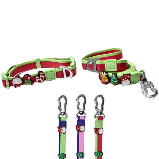 HKM-1976637 Dual-Color Embossed Dog Leash Set with 12 Customizable Accessories