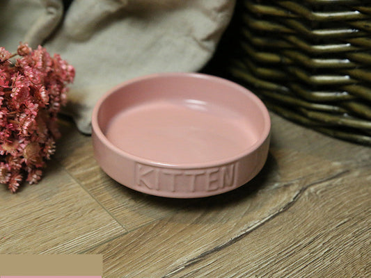 HKM-198739 Ceramic Dog and Cat Food Bowl - Medium Porcelain Dish in Assorted Colors