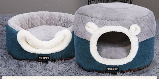 HKM-2021181 Dual-Purpose Quilted Cat Litter Mat with Warm Blanket and Summer Cooling Rattan Mat for Cats