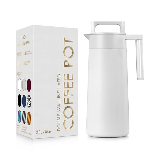 HKM-202771 Custom Stainless Steel Insulated Beverage Dispenser for Coffee, Water, and Tea with Dual-Wall Design and Handle