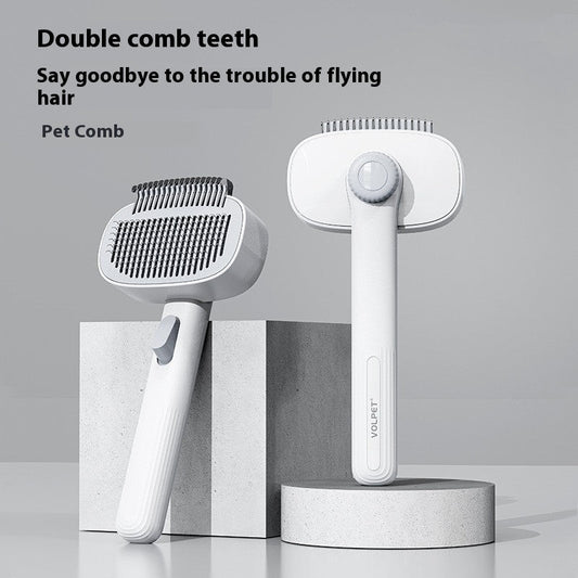 HKM-2032445 Elegant White Pet Comb for Cats and Dogs - Shunmao Knot Comb for Effortless Grooming