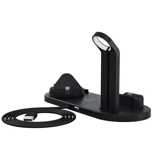 HKM-204179 Three-in-One Desktop Wireless Charging Stand - Black, White, Silver, Rose Gold Options