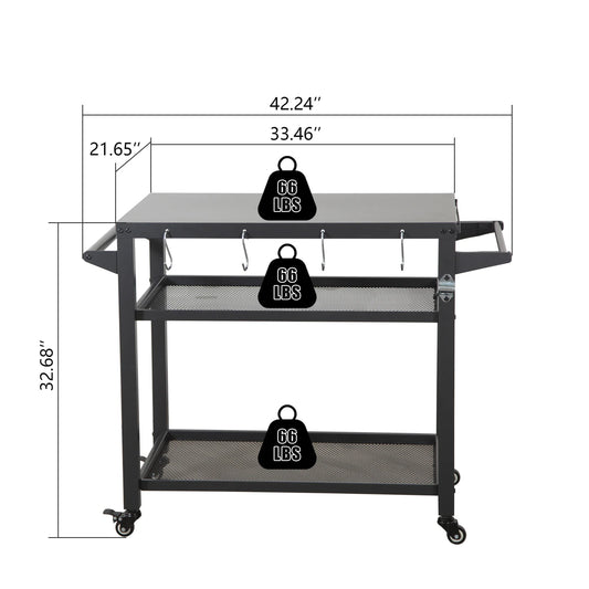 HKM-204819 Adjustable Outdoor Grill Cart with Compact and Durable Design for Easy Transport