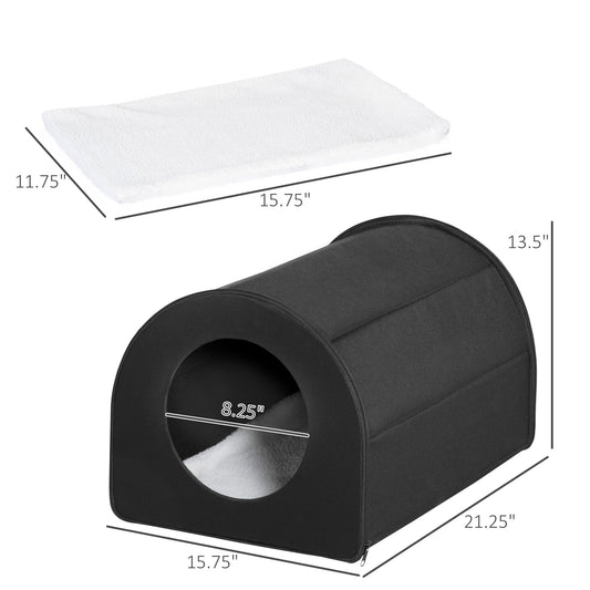 HKM-2051773 Winter Portable Heated Double Wide Water-Resistant Cat House for Indoor and Outdoor Use