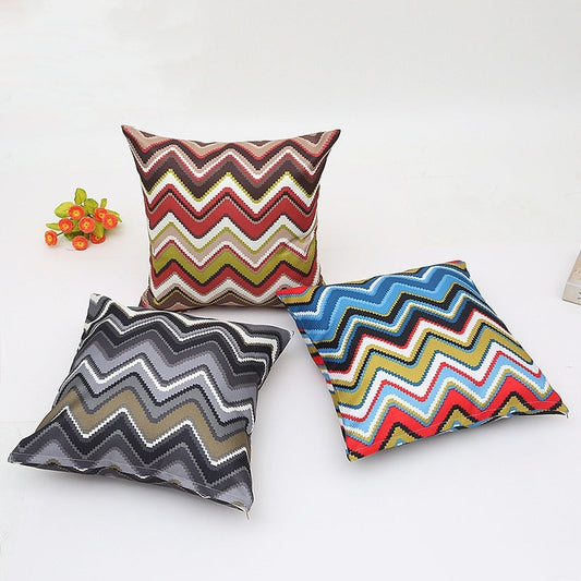 HKM-205267 Korean Style Corrugated Cushion Cover for Car and Sofa, 45x45cm, Multiple Colors Available