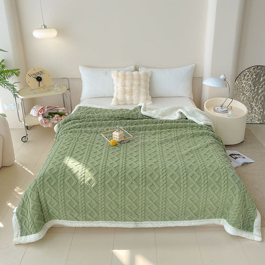 HKM-205459 Rhombus Tower Plant and Flower Velvet Fleece Blanket - Multiple Sizes Available