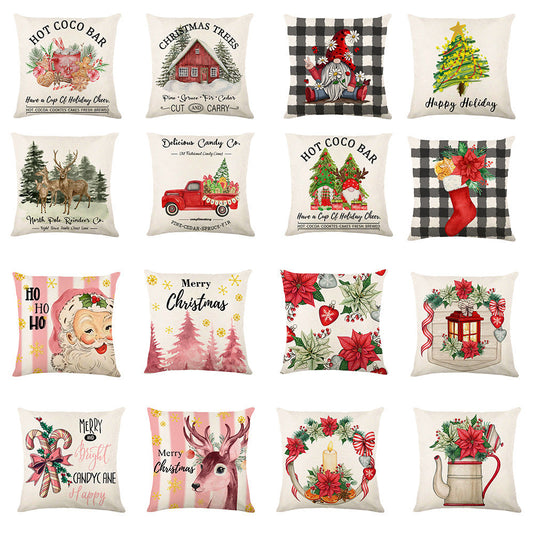 HKM-206291 Christmas Decorative Pillow Cover, 45x45cm, Multiple Color Options Available