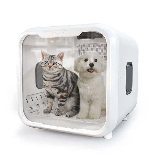 HKM-208019 Pet Hair Drying Box - Low Noise Automatic Dryer for Cats and Dogs, Eco-Friendly Plastic, 220V, 8.2Kg, Large Capacity