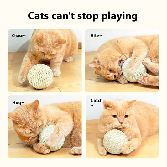 HKM-2092605 Oversized Sisal Ball Pet Toy in Various Colors – Relieve Stress and Engage Playtime