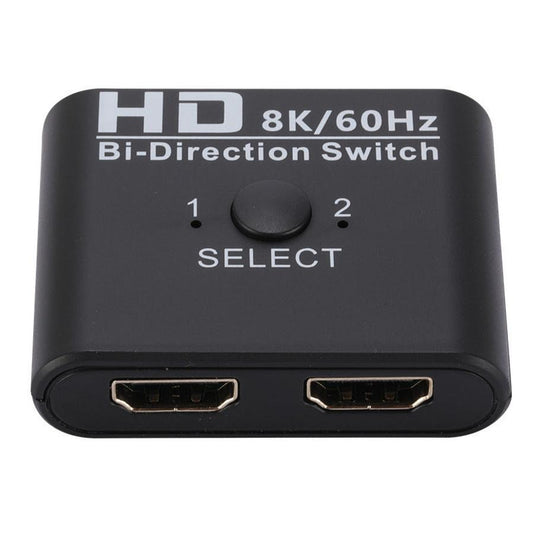 HKM-209747 8K 60Hz HDMI Bidirectional Switcher with 2 Inputs and 1 Output for Dual Monitor Setup
