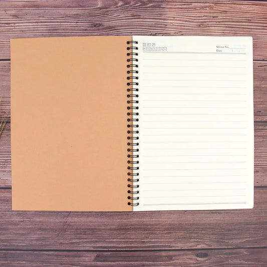 HKM-210195 Customisable A4/A5 Spiral Bound Hardcover Journal with Kraft Paper for School and Business Use
