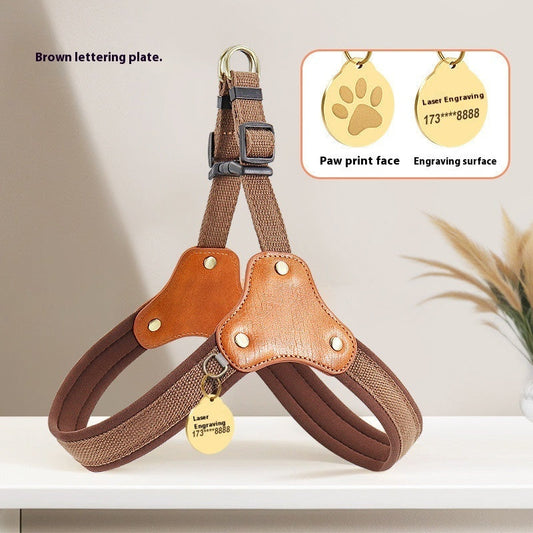 HKM-2134717 Small Dog Breast Collar and Leash Set for Bichon and Other Pets