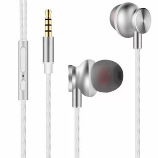HKM-214995 Wired In-Ear Metal Headphones with 3.5mm Straight Plug Connector