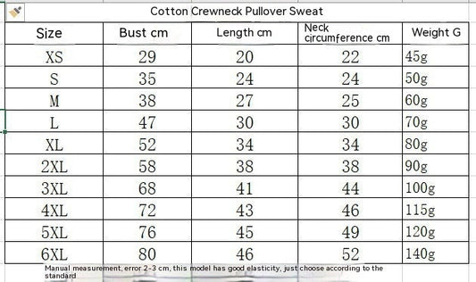 HKM-2163005 Cozy Cotton Pullover Sweater for Pets in Various Colors and Sizes